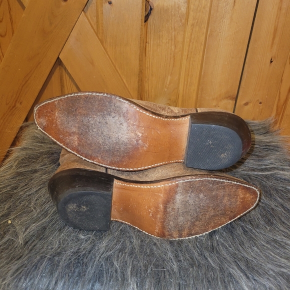 Abilene Leather Cowboy boots Tooled Inlay Womens Size 8 - Picture 14 of 16